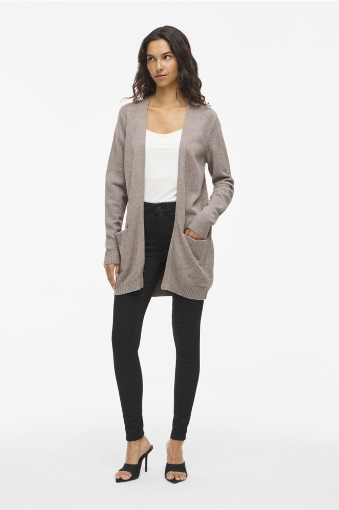 VIRIL OPEN L/S KNIT CARDIGAN - NOOS 14044041 Falcon/ MELANGE